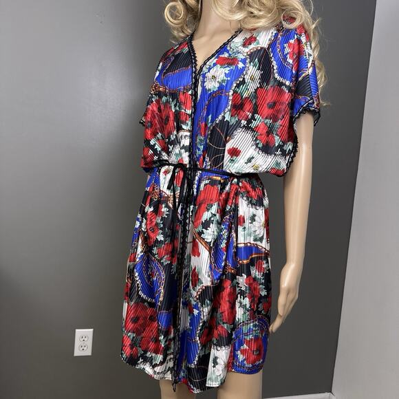 Lady Cameo Other - Vintage Lady Cameo Dallas Lingerie Robe Size Plus Stripes Chain Scarf Print Glam